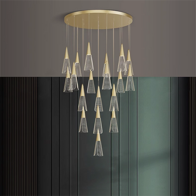 Modern Creative Pendant Lights Art Paris Tower Design Gold Stair Chandeliers For Villa Loft Hanging Lights