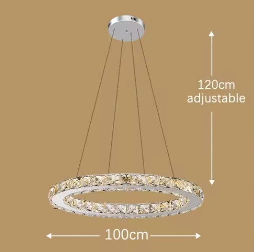 Crystal Mutil Rings Pendants Luxury Decor for Bedroom Living Room Chandelier LED Light