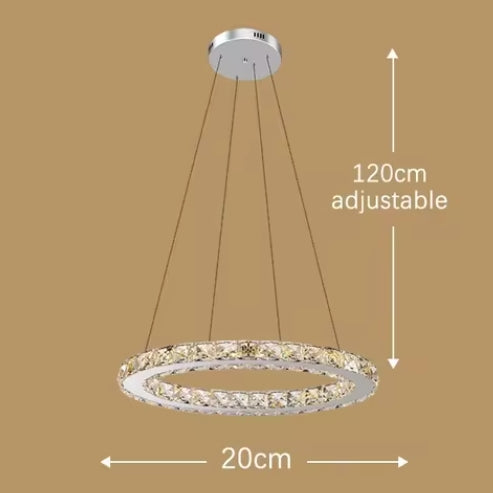 Crystal Mutil Rings Pendants Luxury Decor for Bedroom Living Room Chandelier LED Light