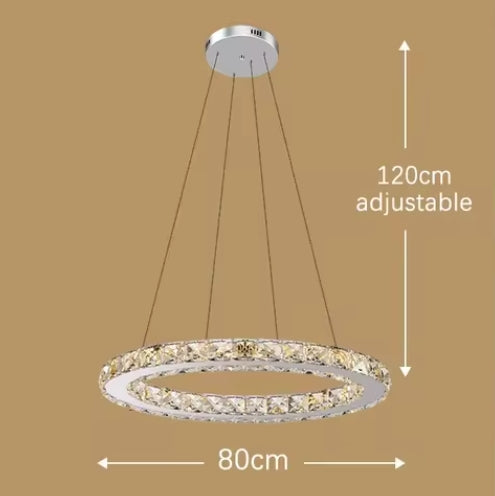 Crystal Mutil Rings Pendants Luxury Decor for Bedroom Living Room Chandelier LED Light