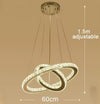 Crystal Mutil Rings Pendants Luxury Decor for Bedroom Living Room Chandelier LED Light