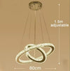 Crystal Mutil Rings Pendants Luxury Decor for Bedroom Living Room Chandelier LED Light