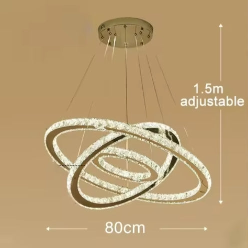 Crystal Mutil Rings Pendants Luxury Decor for Bedroom Living Room Chandelier LED Light