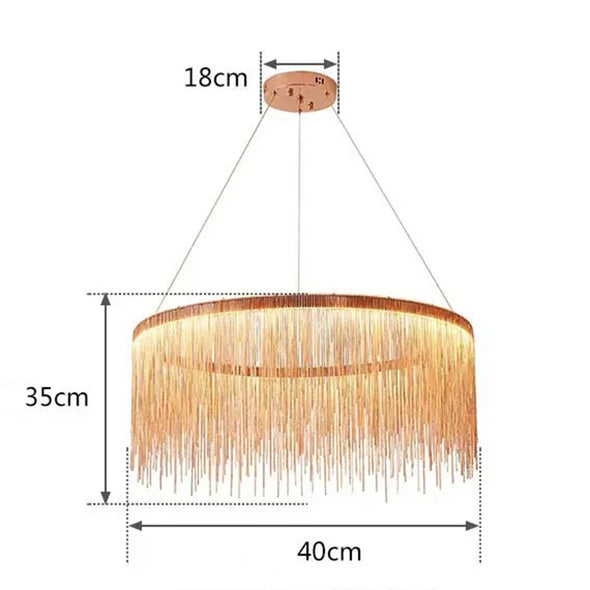 Post-Modern Tassel Liner Ceiling Chandelier Hanging Pendant Light Home Applicant Living Room Kitchen Island