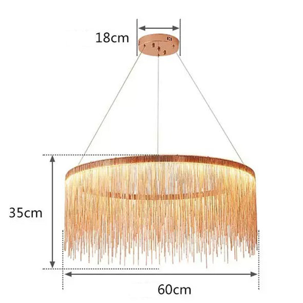 Post-Modern Tassel Liner Ceiling Chandelier Hanging Pendant Light Home Applicant Living Room Kitchen Island