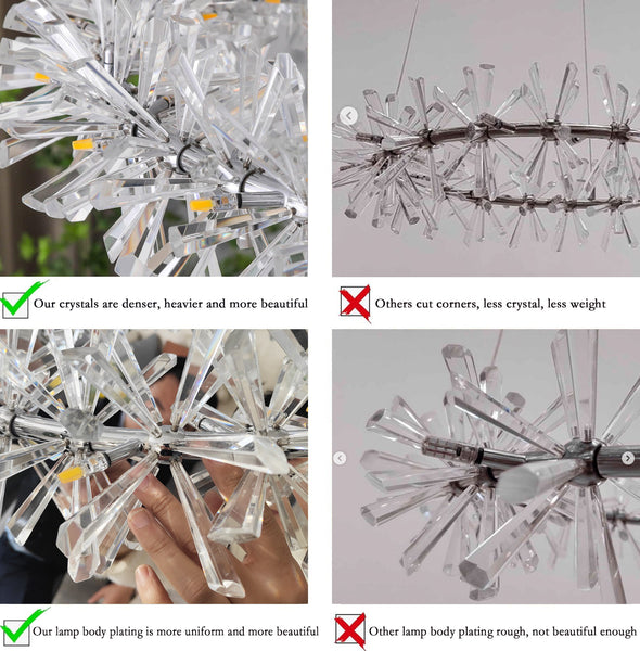 Round crystal halo chandelier modern luxury foyer wheel hanging Lights ...