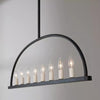 Rectangular Minimal Candle Chandelier For Dining Room Decor Kitchen Island Light Fixtures