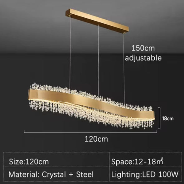 Crystal Pineapple Bead Pendants Luxury Decor for Kitchen Island Living Dining Room Chandelier LED Light Fixture