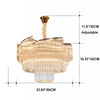 Modern Crystal Circular Pendants Luxury Lighting Decor for Bedroom Living Dining Room Golden Chandelier Light Fixture