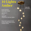 Modern Crystal Glass Globe Chandelier Adjustable Multi Light Hanging Pendant