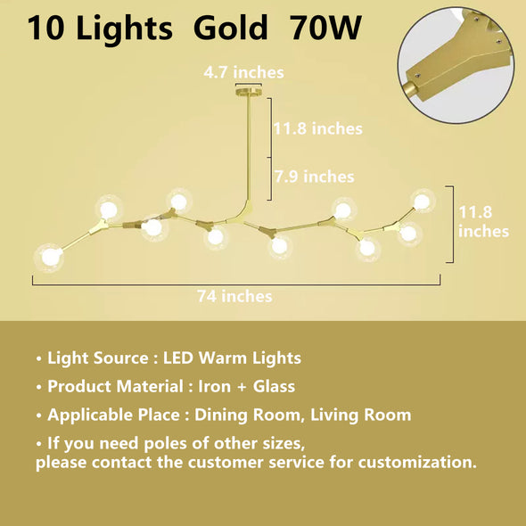 Modern Minimalist Chandelier Magic Bean Glass Ceiling Pendant Light