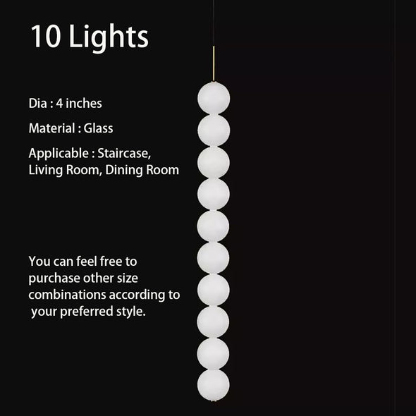 Modern Glass Globe Linear Chandelier, Customizable Glass Pendant Light