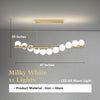 Modern Long Strip Chandelier Glass Magic Bean Spiral Ironwork Chandelier