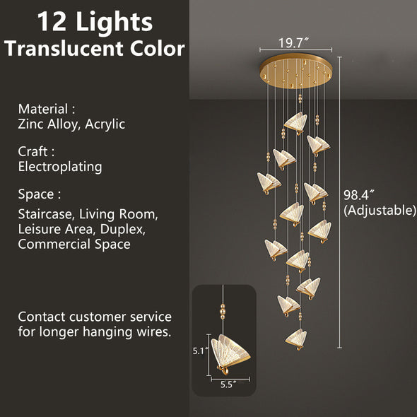 Modern Butterfly Chandelier Adjustable Hanging Pendant Ceiling Light
