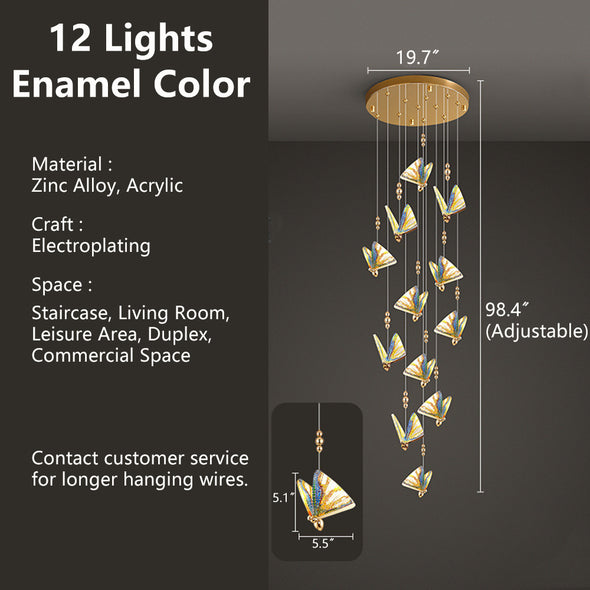 Modern Butterfly Chandelier Adjustable Hanging Pendant Ceiling Light