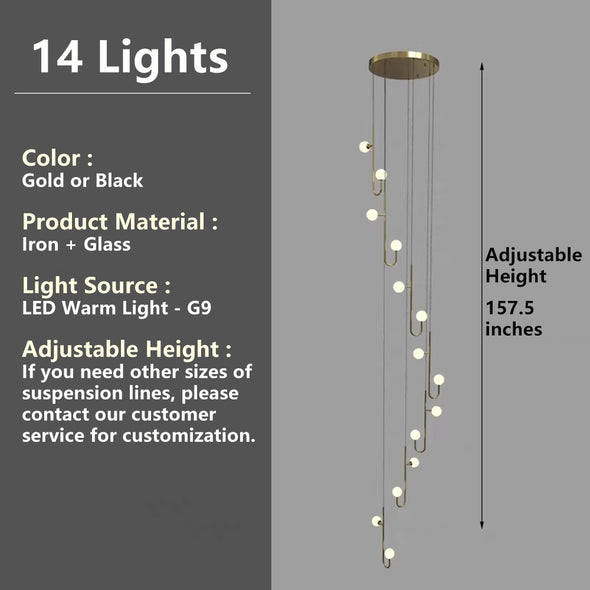 Modern Luxury Glass Chandelier Ceiling Light Fixture