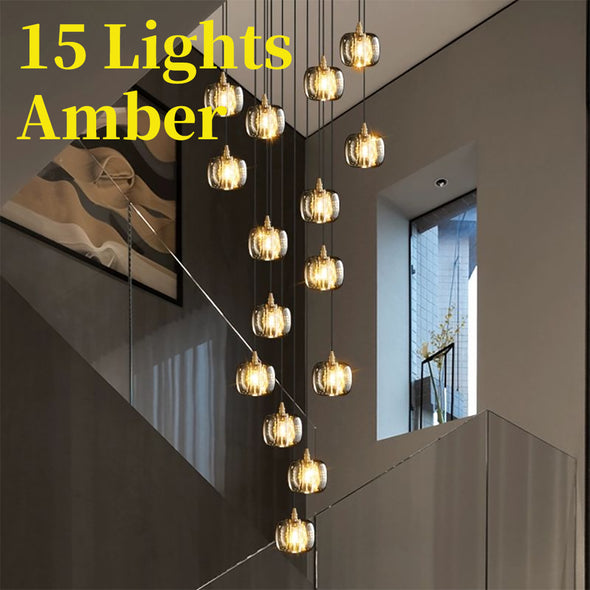Modern Crystal Glass Globe Chandelier Adjustable Multi Light Hanging Pendant