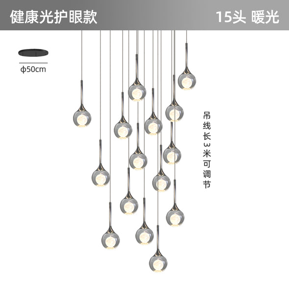 Modern Crystal Moon Pendant Light Stainless Steel Chandelier with 3D Lunar Globe