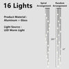 Mid-Century Modern Staircase Chandelier Aluminum 6-28 Lights Gold Black