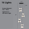 Modern Spiral Staircase Chandelier, Iron Glass Minimalist LED Pendant