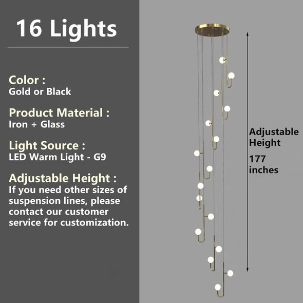 Modern Luxury Glass Chandelier Ceiling Light Fixture