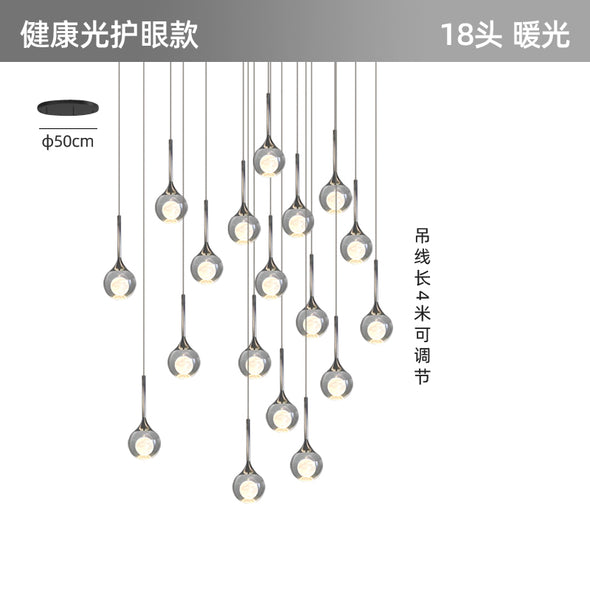 Modern Crystal Moon Pendant Light Stainless Steel Chandelier with 3D Lunar Globe
