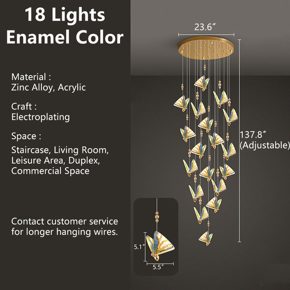 Modern Butterfly Chandelier Adjustable Hanging Pendant Ceiling Light