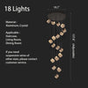 Modern Crystal Cube Chandelier, Multi Light Pendant with Titanium Black