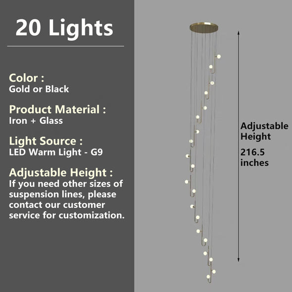 Modern Luxury Glass Chandelier Ceiling Light Fixture