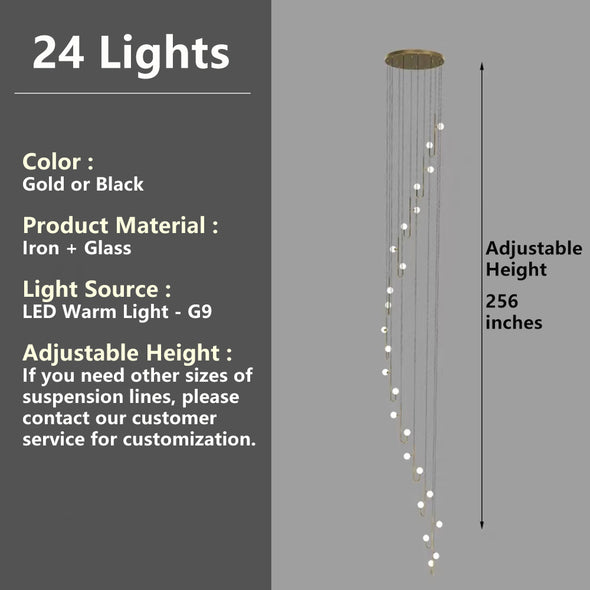 Modern Luxury Glass Chandelier Ceiling Light Fixture