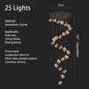 Modern Crystal Cube Chandelier, Multi Light Pendant with Titanium Black