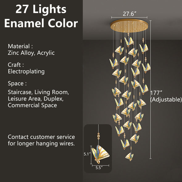 Modern Butterfly Chandelier Adjustable Hanging Pendant Ceiling Light