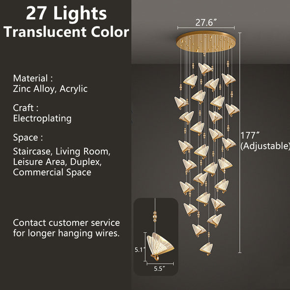 Modern Butterfly Chandelier Adjustable Hanging Pendant Ceiling Light