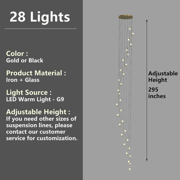 Modern Luxury Glass Chandelier Ceiling Light Fixture