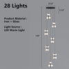 Modern Spiral Staircase Chandelier, Iron Glass Minimalist LED Pendant