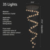 Modern Crystal Cube Chandelier, Multi Light Pendant with Titanium Black