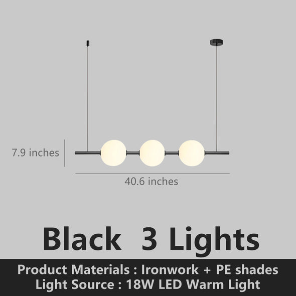 Modern Globe Linear Chandelier Kitchen Island Pendant 5 Bubbles Gold or Black Light
