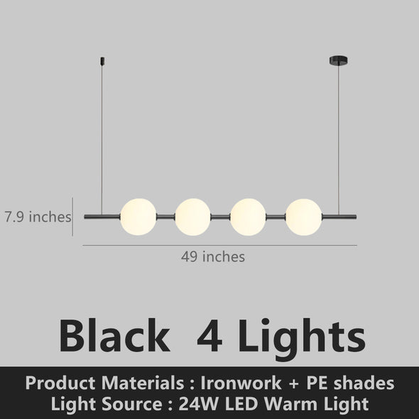 Modern Globe Linear Chandelier Kitchen Island Pendant 5 Bubbles Gold or Black Light