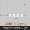 Modern Globe Linear Chandelier Kitchen Island Pendant 5 Bubbles Gold or Black Light