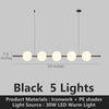 Modern Globe Linear Chandelier Kitchen Island Pendant 5 Bubbles Gold or Black Light