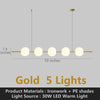 Modern Globe Linear Chandelier Kitchen Island Pendant 5 Bubbles Gold or Black Light