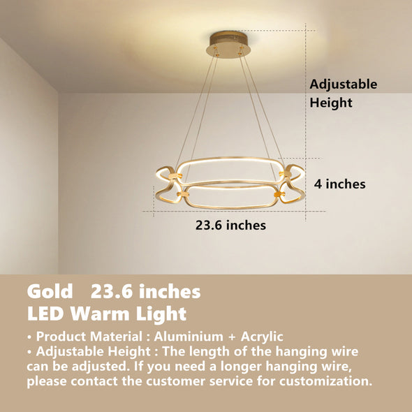 LED Modern Ceiling Chandelier with Circular Rings in Single or Double Layers