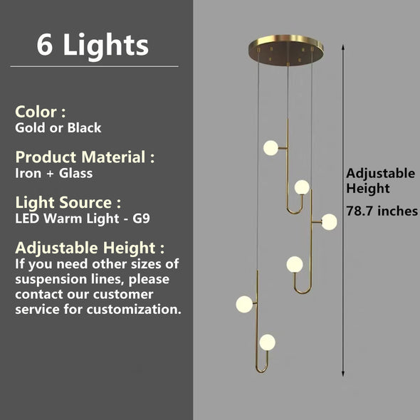 Modern Luxury Glass Chandelier Ceiling Light Fixture
