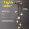 Modern Crystal Glass Globe Chandelier Adjustable Multi Light Hanging Pendant