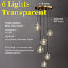 Modern Crystal Glass Globe Chandelier Adjustable Multi Light Hanging Pendant