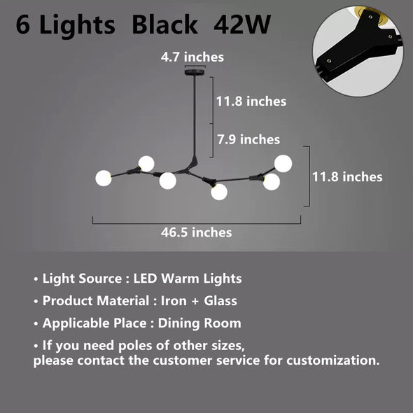 Modern Minimalist Chandelier Magic Bean Glass Ceiling Pendant Light
