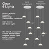 Modern Staircase Acrylic Chandelier, Iron & PMMA Shade, Multi-Lights