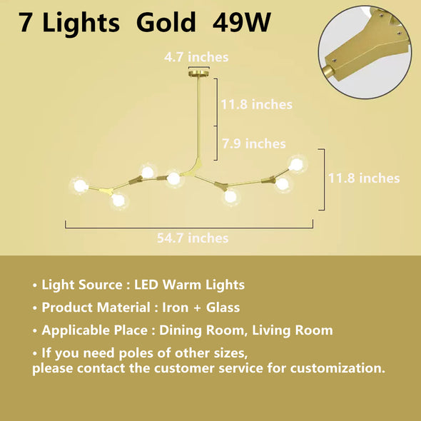 Modern Minimalist Chandelier Magic Bean Glass Ceiling Pendant Light
