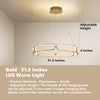 LED Modern Ceiling Chandelier with Circular Rings in Single or Double Layers