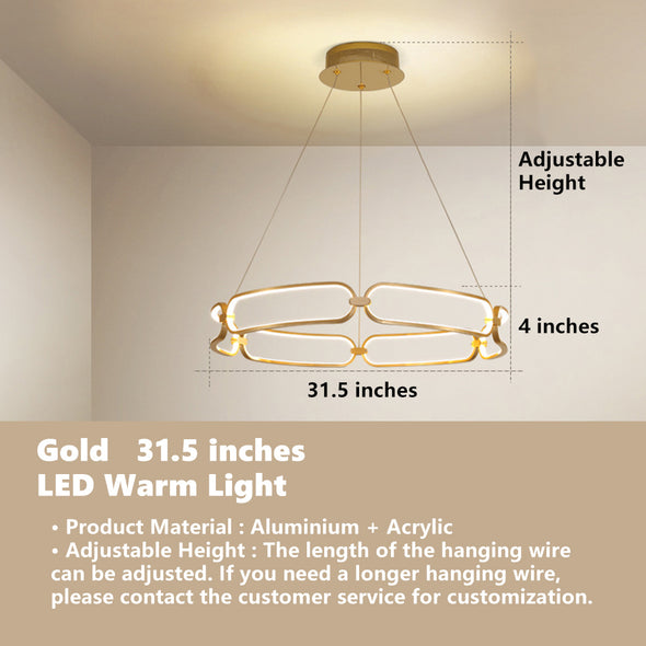 LED Modern Ceiling Chandelier with Circular Rings in Single or Double Layers